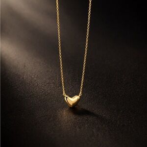 Puff Gold Heart Pendant Necklace for Women - Elegant Minimalist Jewelry